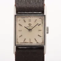 オメガ デヴィル SS×社外革 手巻き シルバー文字盤