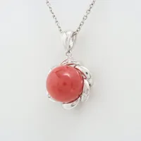ノンブランド 珊瑚 ネックレス Pt900×Pt850 約11.5mm Ｂランク