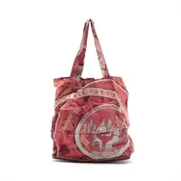 エルメス シルキーポップエコバッグ シルク×ブッフル ピンク シルバー金具