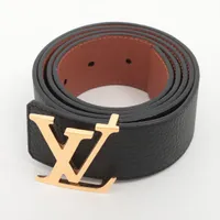 ヴィトン サンチュール LV イニシャル M9151 レザー ベルト JJ3270 100/40 ブラック ＡＢランク