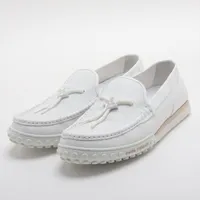ヴィトン LVレーサーライン PVC×レザー ドライビングシューズ 22年 ホワイト Ａランク
