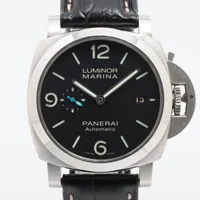 パネライ ルミノールマリーナ PAM01312 SS×社外革 AT 黒文字盤