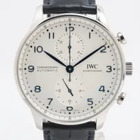 IWC ポルトギーゼ IW371605 SS×革 AT アイスブルー文字盤 Ａランク