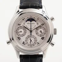シェルマン グランドコンプリケーション SS×革 QZ シルバー文字盤
