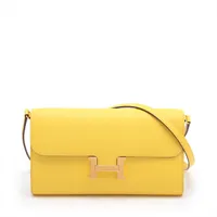 エルメス コンスタンスロング トゥーゴー ヴォーエプソン ジョーヌナプル ゴールド金具 ＡＢランク
