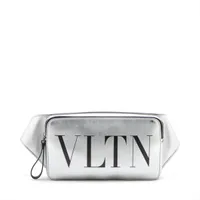 ヴァレンティノガラヴァーニ VLTN レザー ボディバッグ シルバー ＡＢランク