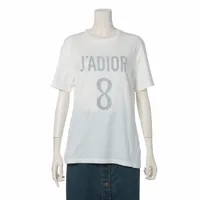 クリスチャンディオール J'ADIOR コットン×リネン Tシャツ S ホワイト ＡＢランク