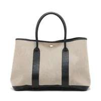 エルメス ガーデンパーティ36 PM ブッフル×トワルアッシュ ブラック シルバー金具 Ｂランク