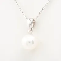 ミキモト パール ネックレス K18(WG) 約8.0mm