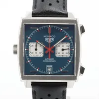 タグホイヤー モナコ キャリバー11 CAW211P.FC6356 SS×革 AT 青文字盤