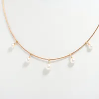 ミキモト パール ダイヤ ネックレス K18(YG) 約5.5mm～7.0mm