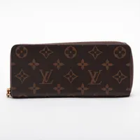 ルイ・ヴィトン モノグラム ポルトフォイユクレマンス M60742 ラウンドジップウォレット フューシャ