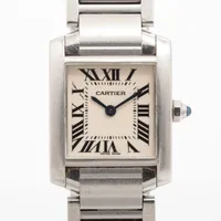 カルティエ タンクフランセーズ W51008Q3 SS QZ シルバー文字盤