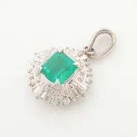 ノンブランド エメラルド ダイヤ ネックレストップ Pt900 Bランクの