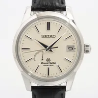 グランドセイコー スプリングドライブ SBGA093 SS×革 AT アイボリー文字盤