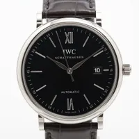 IWC ポートフィノ IW356502 SS×革 AT 黒文字盤 Ａランク