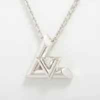 ルイ・ヴィトン パンダンティフ LV ヴォルト ワン GM ダイヤ ネックレス 750(WG)