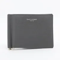 イヴサンローラン ART378005 レザー マネークリップ グレー