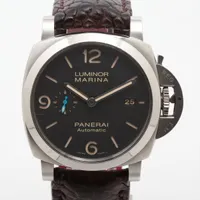 パネライ ルミノールマリーナ PAM01312 SS×社外革 AT 黒文字盤