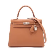 エルメス ケリー25 ヴォーエプソン ゴールド シルバー金具 ＡＢランク