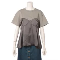 サカイ コットン×ポリエステル Tシャツ 2 カーキ
