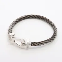 フレッド フォース10 ハーフ ダイヤ ブレスレット 750(WG)×SS ラージ 15