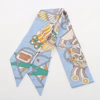 エルメス ツイリー HERMES SCARF ODYSSEY シルク スカーフ ライトブルー ＳＡランク