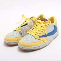 ナイキ×トラヴィススコット AIR JORDAN 1 LOW OG SP ヌバック×レザー スニーカー 27cm マルチカラー Ａランク