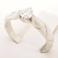 シャネル マトラッセ 1P ダイヤ リング Pt950 48 D