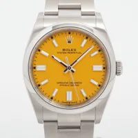 ロレックス オイスターパーペチュアル 126000 SS AT イエロー文字盤