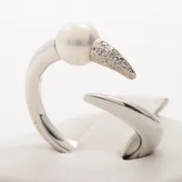 タサキ デインジャー ホーン プラス パール ダイヤ リング 750(WG) 約6.0mm