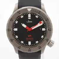 ジン U1 SS×ラバー AT 黒文字盤
