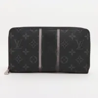 ヴィトン×フラグメントデザイン モノグラムエクリプス ジッピーオーガナイザー M64645 レザー ラウンドジップウォレット ブラック