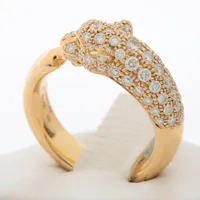 カルティエ パンテール ドゥ カルティエ エメラルド オニキス リング 750(YG) 49