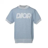ディオール コットン×ポリエステル Tシャツ 23年 ブルー×ホワイト