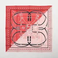 エルメス カレ70 Grand Manege Bandana Loカレ シルク スカーフ レッド ＡＢランク