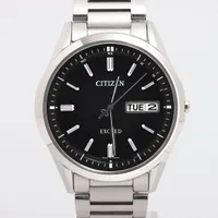 シチズン エクシード H100-T021212 TI QZ 黒文字盤
