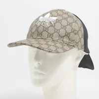 グッチ×アディダス コットン×レザー キャップ S ブルー AB