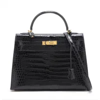 エルメス ケリー32 ポロサス ブラック ゴールド金具 ＡＢランク