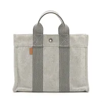 エルメス エールラインPM トワルアッシュ グレー シルバー金具 ＡＢランク