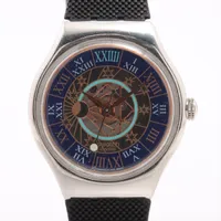 スウォッチ トレゾールマジック SAZ101 PT×ラバー AT 青文字盤