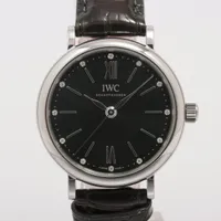 IWC ポートフィノ IW357405 SS×革 AT グリーン文字盤 ＡＢランク