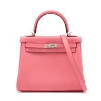 エルメス ケリー25 スイフト ローズアザレ シルバー金具 Ａランク
