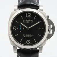 パネライ ルミノールマリーナ PAM01312 SS×革 AT 黒文字盤