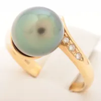 タサキ パール ダイヤ リング K18(YG)