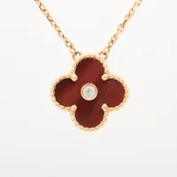 ヴァンクリーフ&アーペル ヴィンテージアルハンブラ ブルズアイ ダイヤ ネックレス 750(PG)