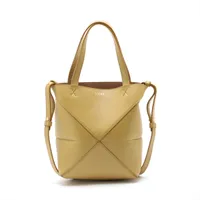 ロエベ パズルフォールド レザー 2WAYハンドバッグ イエロー