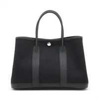 エルメス ガーデンパーティ30 TPM トワルミリタリー×ネゴンダ ブラック シルバー金具