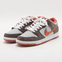 ナイキ×クラッシュドスケートショップ SB DUNK LOW PRO QS レザー×スエード スニーカー 22AW 26cm ブラウン×オレンジ Ａランク