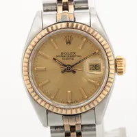 ロレックス オイスターパーペチュアルデイト 6917 SS×YG AT シャンパン文字盤